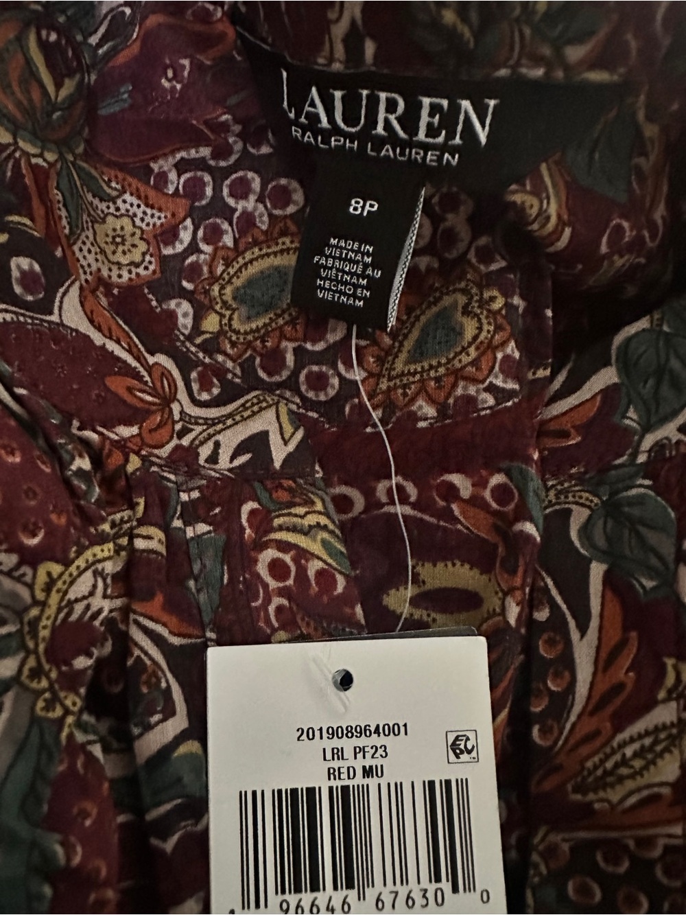 NWT Ralph Lauren Women’s Long Sleeve Dress- Autumal colors. 8 Petite $195 - Picture 5 of 10